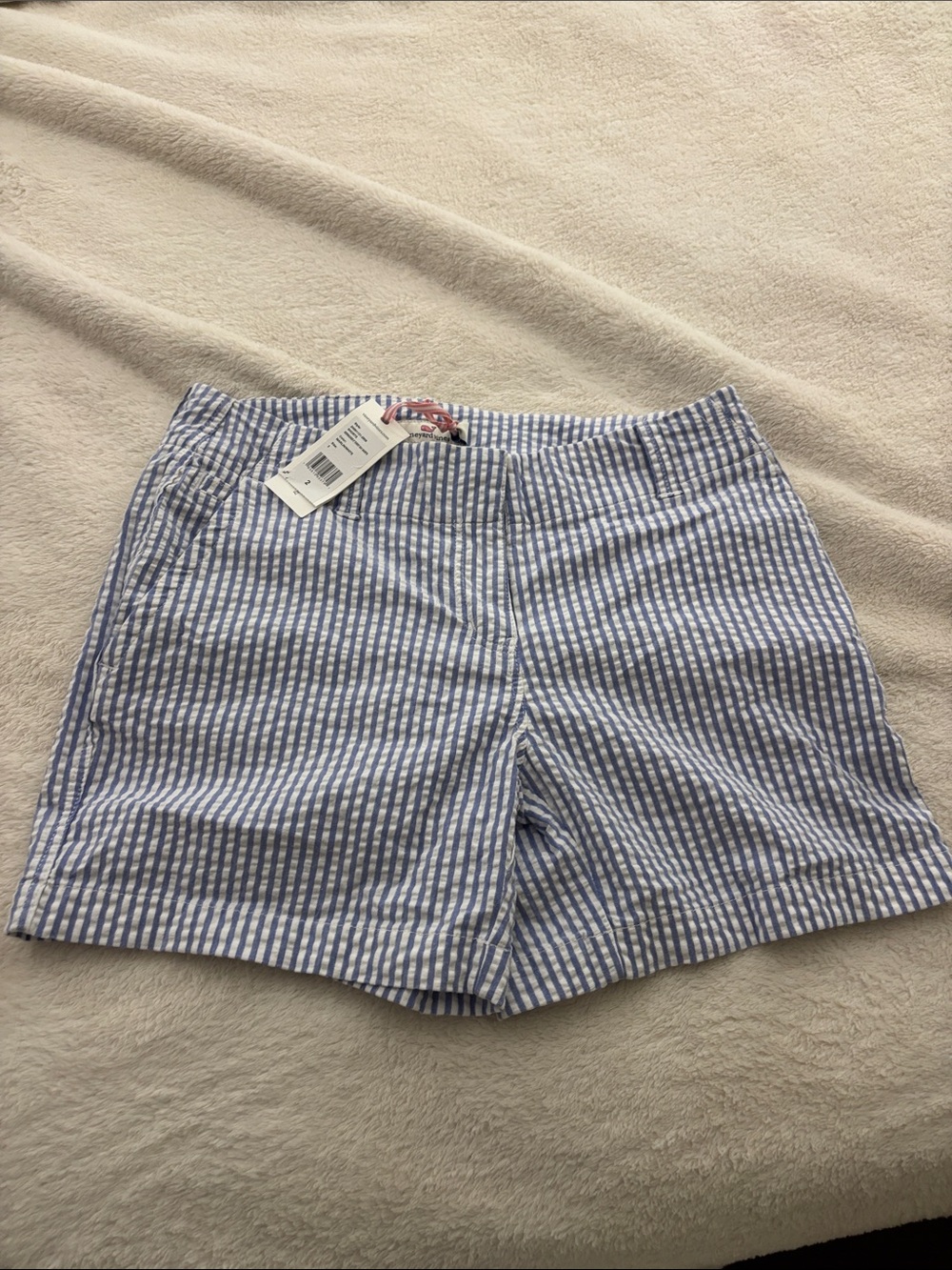 Blue and White Vineyard Vines Seersucker Shorts